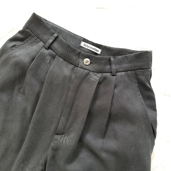 Reformation Mason Wide Leg Pants, Black, Size 4 - Picture 6 of 7